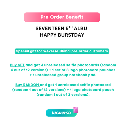 PRE ORDER POPPE SHOP SEVENTEEN 5TH ALBUM - HAPPY BURST DAY